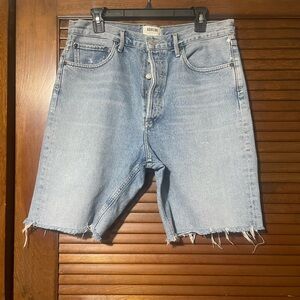 Agolde Light Blue Denim Shorts